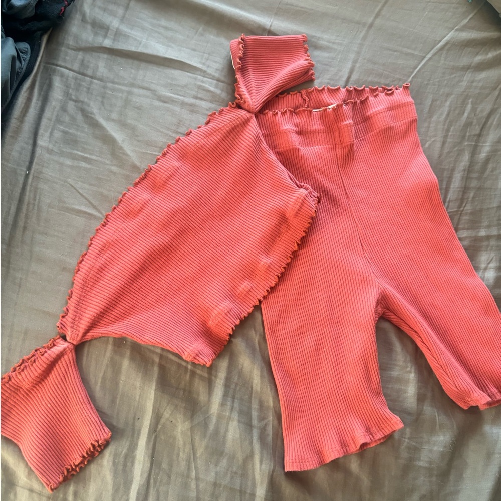 Fashion Nova Coral Ribbed Top